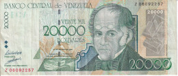 REPLACEMENT SERIE Z - BILLETE DE VENEZUELA DE 20000 BOLIVARES DEL AÑO 1998  (BANK NOTE) - Venezuela