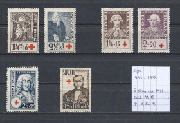 (TJ) Finland 1933-'38 - 6 Zegels (postfris Met Plakker/neuf Avec Charnière/MH) - Neufs