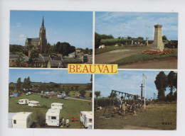 Beauval (Somme) Multivues Camping-caravaning Jeux Enfants Cathédrale Monument Aux Morts - Beauval