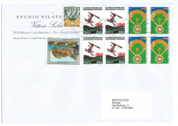 Italia 2014; Quartina Campionati Baseball + Quartina Scienze Preistoriche + Don Orione + Scilla. Da Milano A Treviso - 2011-20: Storia Postale