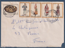 Enveloppe De Grèce à France 4 Timbres De 1974 Et 1 De 1976 - Covers & Documents