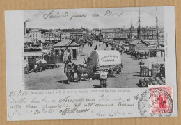 NEW ZEALAND AUCKLAND 1904 WHARF WITH A VIEW OF QUEEN STREET AND HARBOUR BUILDINGS N°G093 - Nouvelle-Zélande