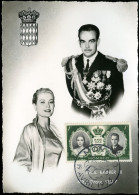 1956 REAL PHOTO POSTCARD MONACO MONTE CARLO SAS RAINIER II MISS GRACE KELLY CARTE TIMBRE STAMPED - Voiliers