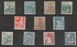 Japan 650 Giappone 1948-49 - Definitiva, La Serie 11 Valori N. 392/402. Cat. € 1500,00. SPL MH - Neufs