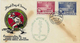 FILIPPINE PHILIPPINES - 1953 MANILA 50° Associazione Medica Filippina Su Busta Fdc - 10846 - Médecine