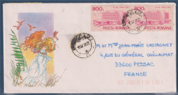 Enveloppe Roumanie à France 2 Timbres Galatzi 10.07.86 - Cartas & Documentos