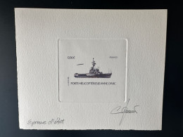 France 2009 YT 4423 Epreuve D'artiste ETAT Proof Jeanne D'Arc Navire Porte-hélicoptères Ship Schiff Bateau Helicopter - Artist Proofs