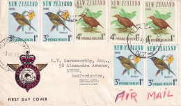 NEW ZEALAND1966 HEALTH BIRDS SET FDC COVER. - Storia Postale