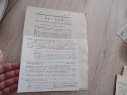 Révolution Décret Convention Nationale 03/07/1793 Rebelles De L'Eure Et Du Calvados Thés Achats Vendeurs D'armes - Decretos & Leyes