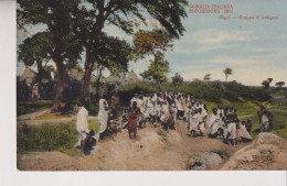 SOMALIA ITALIANA ESPOSIZIONE 1911 AFGOI GRUPPO D'  INDIGENI  NO VG - Somalie