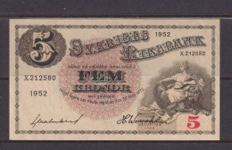 SWEDEN - 1952 5 Kronor XF Banknote As Scans - Schweden