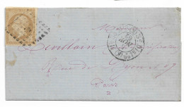 0013. LAC N°13 TII - Cachet Distrib. Gros Pts Carrés Paris Bureau K (Retaillé) - 1862 - 1849-1876: Période Classique