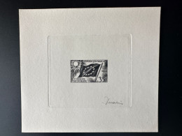 France 1958 - 1959 YT 20 (Service) Epreuve D'artiste ETAT Proof Conseil De L'Europe Drapreau Flag Albert Decaris - Epreuves D'artistes