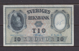 SWEDEN - 1960 10 Kronor XF Banknote As Scans - Sweden