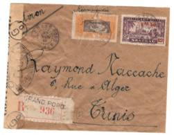 Dahomey - November 25, 1944 Grand Popo Registered Censored Cover To Tunisia - Cartas & Documentos