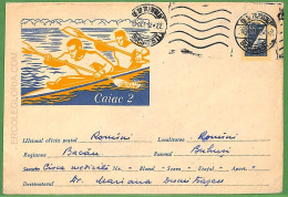 Af3772  - ROMANIA - POSTAL HISTORY -Postal Stationery Cover- ROWING Canoes-1962 - Canoe