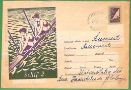 Af3780  - ROMANIA - POSTAL HISTORY - Postal Stationery Cover - ROWING Canoes - Kano