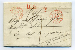 Lettre De CAROUGE-GENEVE + Marque D'entrée En France SUISSE Par GENEVE + LG + Taxe 2 Francs+ Taxe Manu 3 Décimes / 1844 - 1801-1848: Precursors XIX