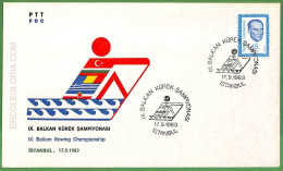 Af3784  - TURKEY - POSTAL HISTORY - Event COVER - ROWING Canoes - 1983 - Canoa