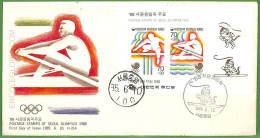 Af3789  - KOREA - POSTAL HISTORY - FDC COVER - ROWING Canoes - 1985 - Canoë