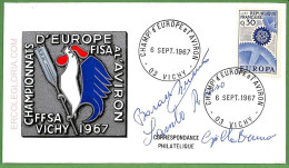 Af3742 - FRANCE - Postal History ROWING Championship ITALIAN TEAM Signature 1967 - Canoe