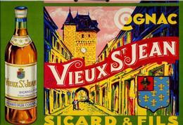 Publicité  Cartonnée "COGNAC VIEUX SAINT JEAN" - Placas De Cartón