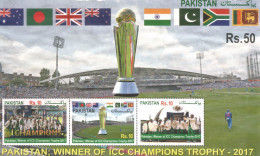 (PAKISTAN) 2017, PAKISTAN VICTORY IN INTERNATIONAL CRICKET CUP - Used Miniature Sheet - Pakistan