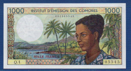 COMOROS - P. 8a – 1000 Francs ND (1976) AUNC-, S/n Q.1 05545 - Comores