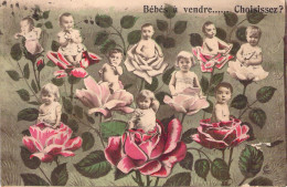 FANTAISIE - Bébés - A Vendre Choisissez ! - Carte Postale Ancienne - Bébés
