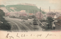 Belgique - Huy - Intérieur De La Gare Sud - Précurseur - Colorisé - Train - Animé  - Carte Postale Ancienne - Huy