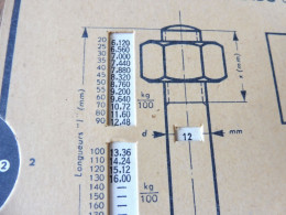 OMARO  ::ancienne Règle à Calcul  Du Poids Des 100 (Boulons Ecrous, Rivets) Selon Section Et Longueurs - Sonstige & Ohne Zuordnung