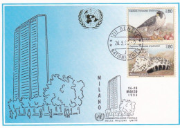 Nations Unies --Suisse--GENEVE--1993--CP "Espèces Menacées D'extinction"(2 Valeurs) --date 26-3-93 - VN