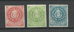 FAUX ARGENTINA 1862 Michel 5 - 7 (*) Fake Alte Fälschungen - Unused Stamps