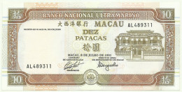 MACAU - 10 Patacas - 08.07.1991 - Pick 65 - Serie AL - PORTUGAL - Macao