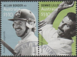 AUSTRALIA - USED 2021 $2.20 Legends Of Australian Cricket Se-tenant Pair - Border And Lillee - Usados