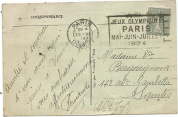 FRANCE N° 130 CARTE MEACIQUE FIER JEUX OLYMPIQUES PARIS DEPART 1924 - Verano 1924: Paris