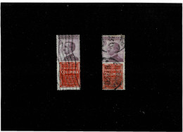 ITALIA REGNO ,"Pubblicitari",50. Violetto E Rosso ,"Columbia" ,usati ,qualita Ottima - Reclame