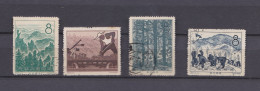 Chine 1958 La Serie Complete Reboisement – Reforestation, 4 Timbres N° 416 à 419, Scan Recto Verso - Gebraucht