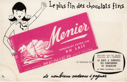 Buvard - Blotter - Chocolat Menier - émission Jean Nohain La Boites à Surprises Des Compagnons De Jacqueline - Cacao