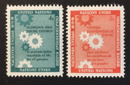 1958 - United Nations UNO UN ONU - Economic And Social Council, Gearwheels -  Unused - Unused Stamps