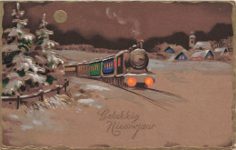 FÊTES ET VOEUX - Nouvel An - Un Train Dans La Nuit - Colorisé - Carte Postale Ancienne - New Year