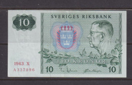 SWEDEN - 1963 10 Kronor XF Banknote As Scans - Sweden