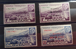 Inini - N°51-52 + 57-58 -  Neufs*  Charnieres - Unused Stamps