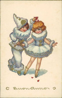 CASTELLI  SIGNED 1920s  POSTCARD - PIERROT & COLOMBINE - EDIT DEGAMI 3020  (4843) - Castelli