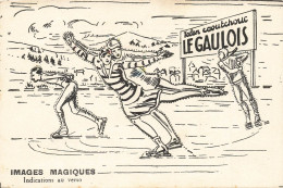 PATINAGE ARTISTIQUE - CARTE COMMERCIALE ANCIENNE (9x14cm) - Ets. BERGOUGNAN CLERMONT-FERRAND - TRES BON ETAT - Pattinaggio Artistico