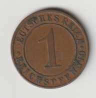 DEUTSCHES REICH 1927 E: 1 Reichspfennig, KM 37 - 1 Renten- & 1 Reichspfennig