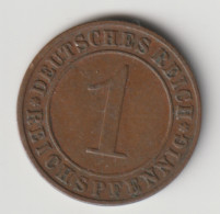 DEUTSCHES REICH 1928 D: 1 Reichspfennig, KM 37 - 1 Rentenpfennig & 1 Reichspfennig