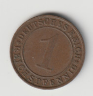 DEUTSCHES REICH 1936 D: 1 Reichspfennig, KM 37 - 1 Reichspfennig