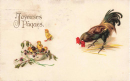 FÊTES ET VOEUX - Pâques - Un Coq Et Des Poussins - Colorisé - Carte Postale Ancienne - Pascua