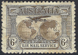 AUSTRALIA 1931 KGV 6d Sepia, Southern Cross, Air Mail Service SG139 Used - Used Stamps